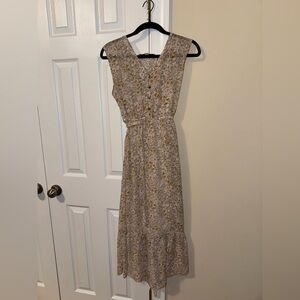 Emma & Michele Cream and brown Floral Maxi Dress